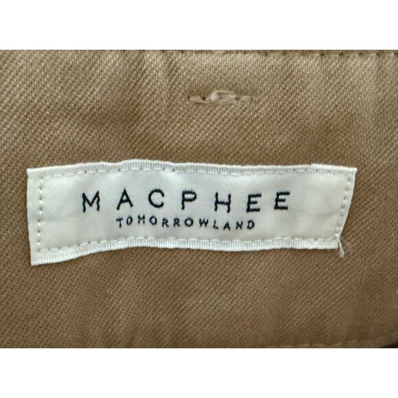 Macphee Tomorrowland Camel Wide-Leg High-Rise Pants With Belt Cotton & Leather B - Picture 7 of 7
